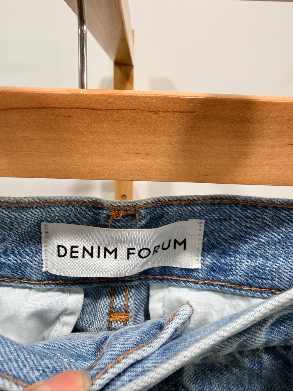 Denim Forum Light Blue Cargo Wide-Leg Jeans 90’s Millie Hi-Rise Cargo - Picture 5 of 8